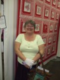 Coby bij mijn Quilt in Canada